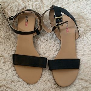 JustFab black ankle strap sandals